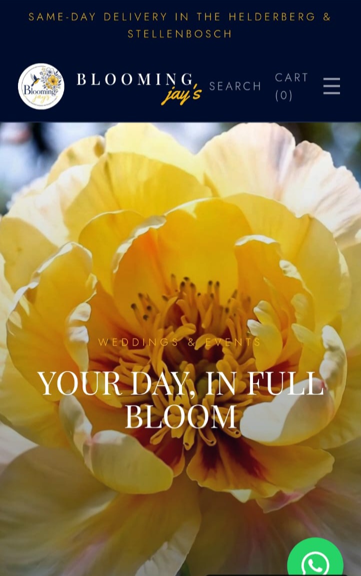 Blooming Jays weddings and events website pages by LaunchDesk Digital