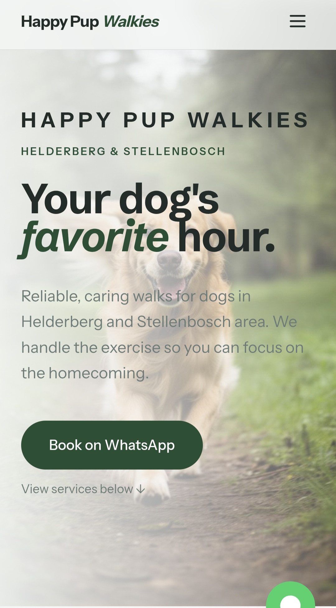 Happy Pup Walkies dog training website by LaunchDesk Digital